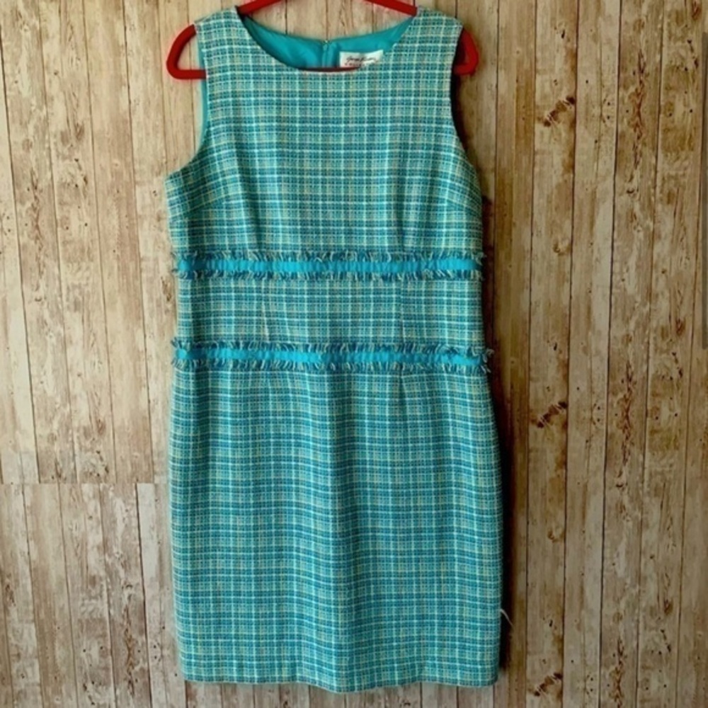 Giorgio Fiorlini Blue Sleeveless Tweed Dress
